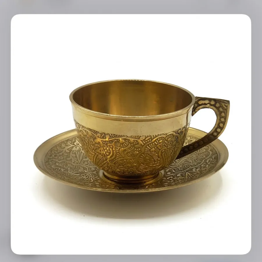 فنجان نعلبکی برنجی