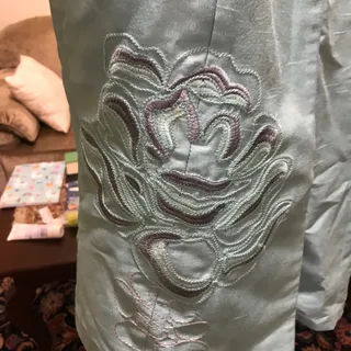 مانتو ابریشمی آبی درباری