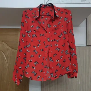 شومیز نارنجی پروانه ای