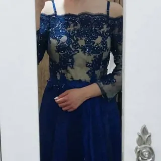 لباس مجلسی آبی کاربنی