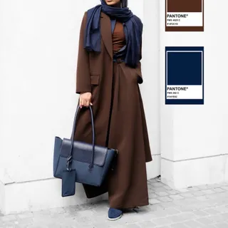 کت بلند کرپ قهوه ای