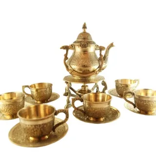 سرویس قوری فنجون برنجی