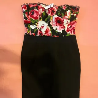 پیراهن دکلته گل گلی