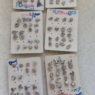 گوشوارمیخی وزنجیر925