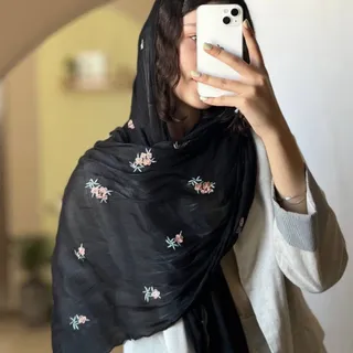 شال حریر گلدار