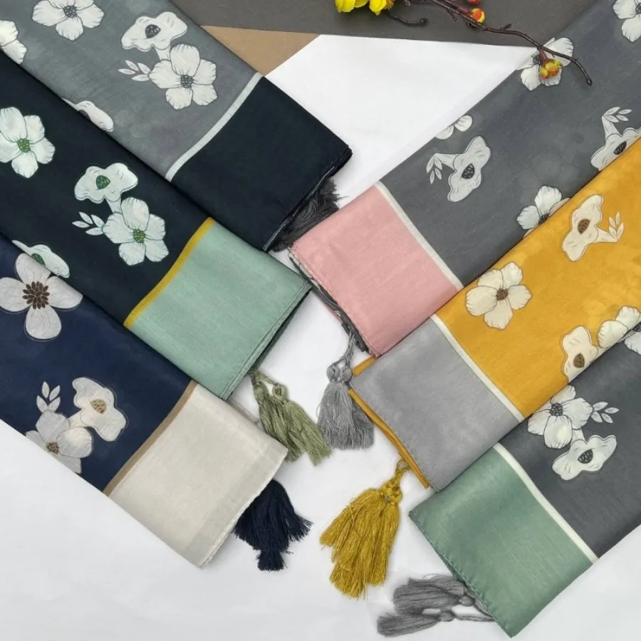 روسری نخ اسپان طرح بنیتا