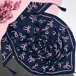 روسری نخ اسپان طرح پاپیون