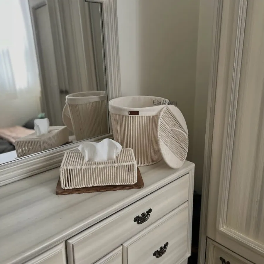 سطل زباله و جا دستمال