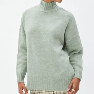 بلوز بافت سبز پاستیلی