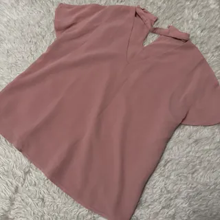 شومیز برند صورتی گردن دار