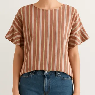 بلوز لینن طبیعی نخی