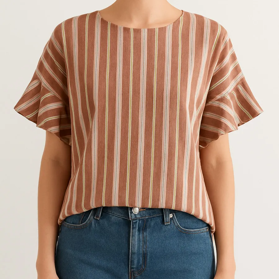 بلوز لینن طبیعی نخی