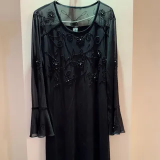 لباس ماکسی مشکی کارشده