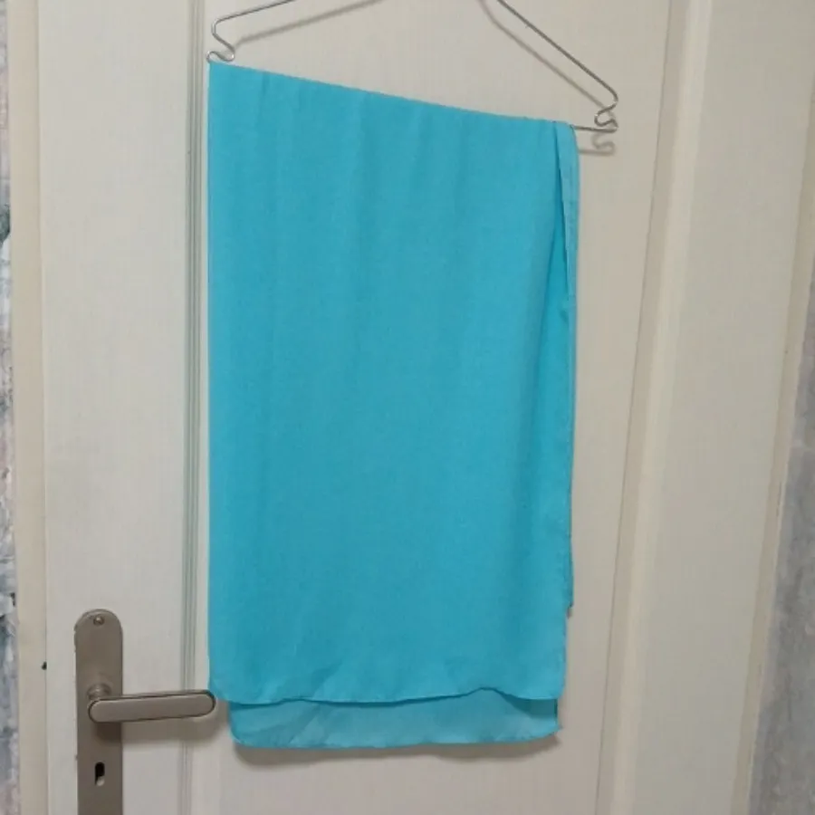 شال ابریشمی آبی فیروزهای