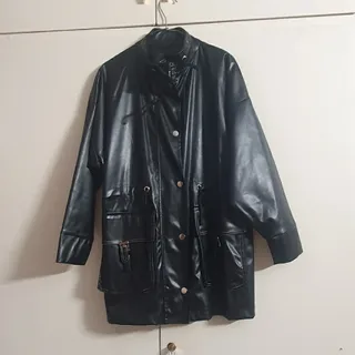 کاپشن بارونی چرم نو