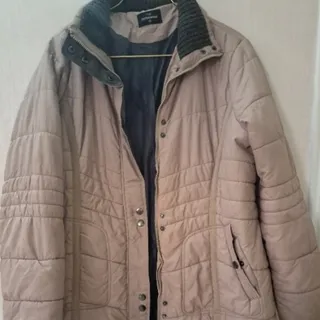 کاپشن زنانه رنگ کرم خارجی