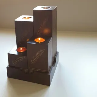 ست جا شمعی چوبی