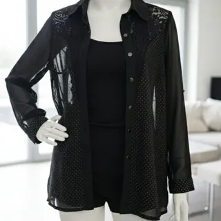 شومیز حریر مجلسی مشکی