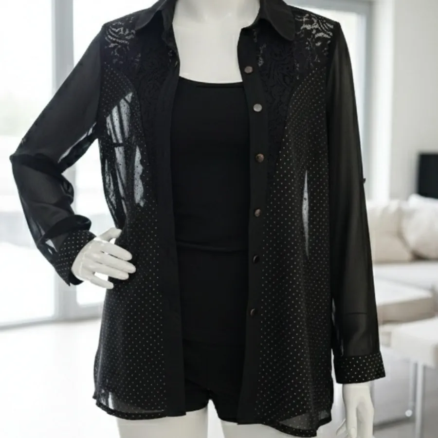 شومیز حریر مجلسی مشکی