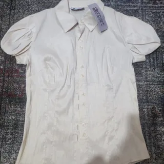 شومیز آستین کوتاه کرم