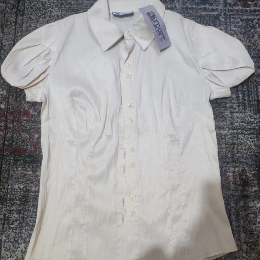 شومیز آستین کوتاه کرم