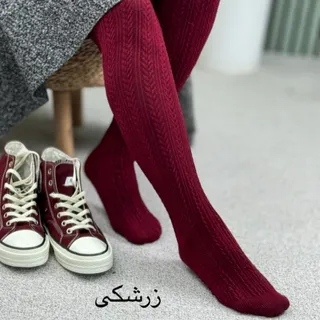 جوراب شلواری بافت گندمی ب