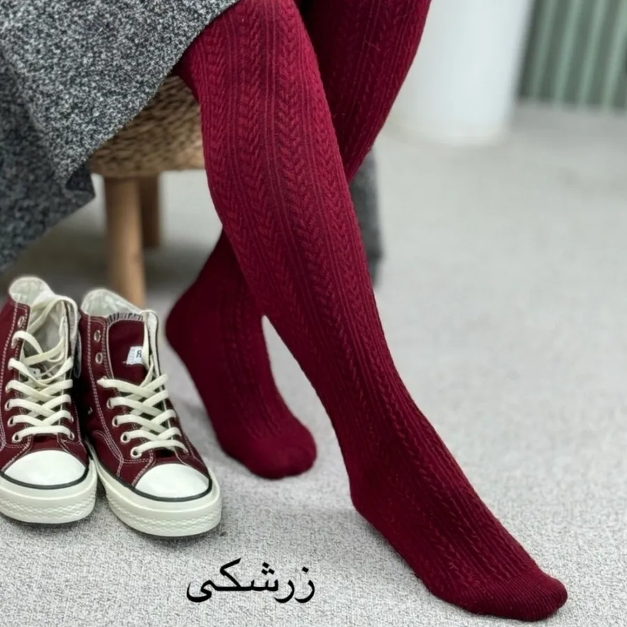 جوراب شلواری بافت گندمی ب