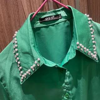 شومیز سبز ساتن