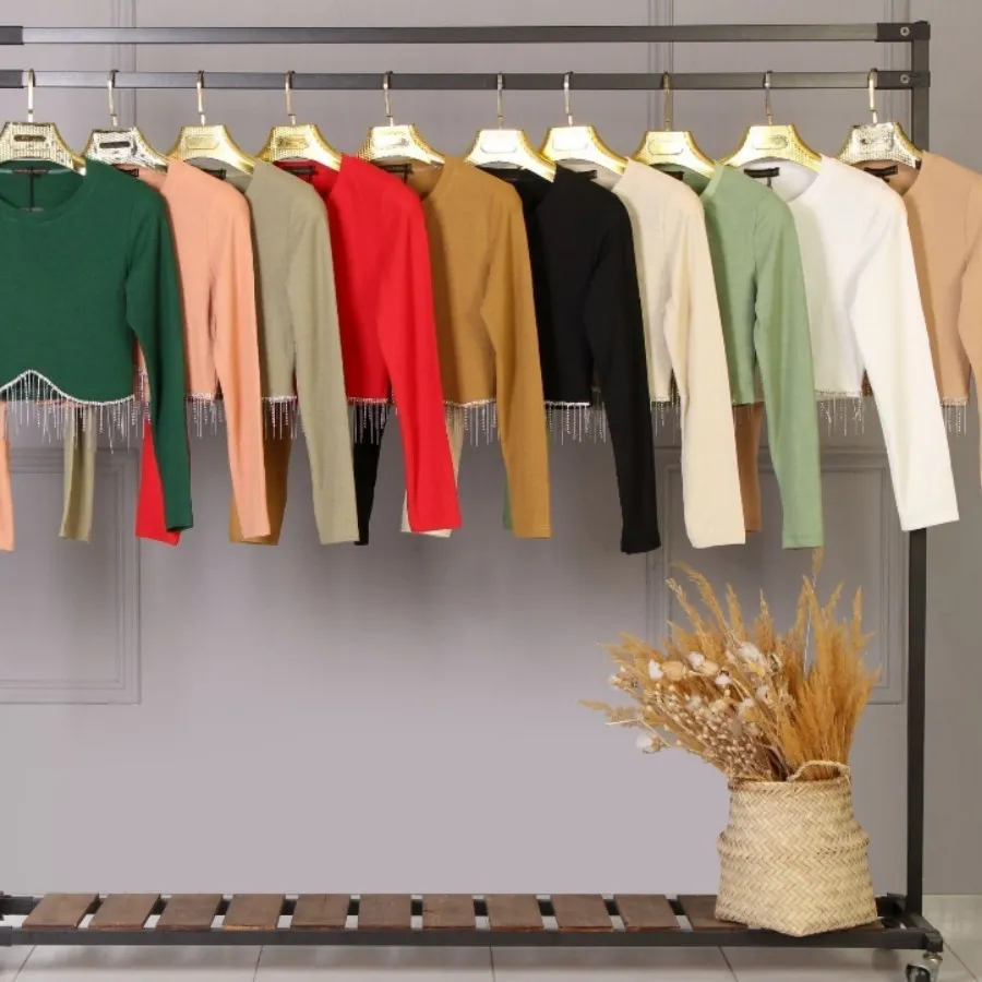 کراپ آستین بلند زنجیری