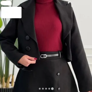 کت کراپ و دامن پشمی