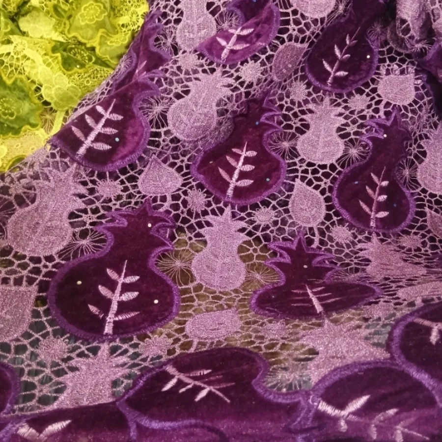 پارچه گیپور گل مخمل