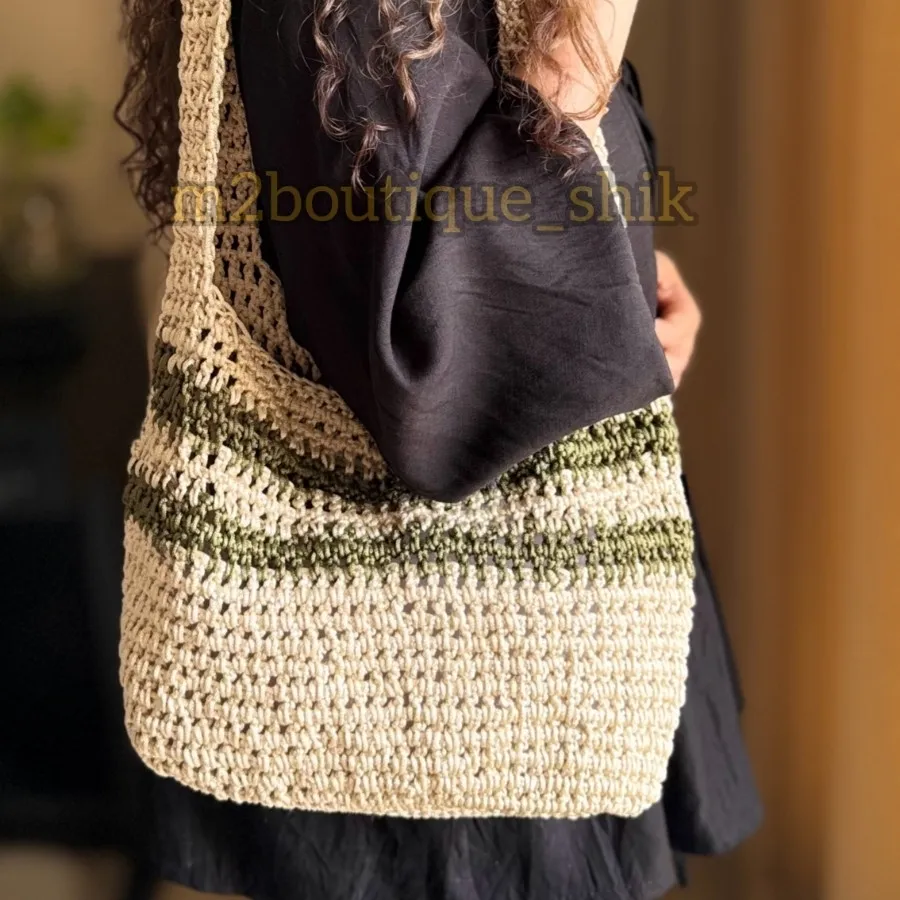 کیف دستباف قلاب بافی