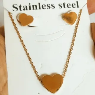 نیم ست قلب استیل رنگ ثابت