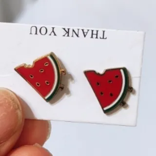 گوشواره هندوانه رنگ ثابت