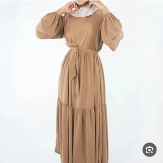 مانتو بلند پیراهن نسکافه