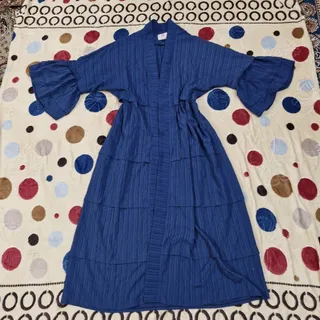 مانتو بلند تابستانه آبی