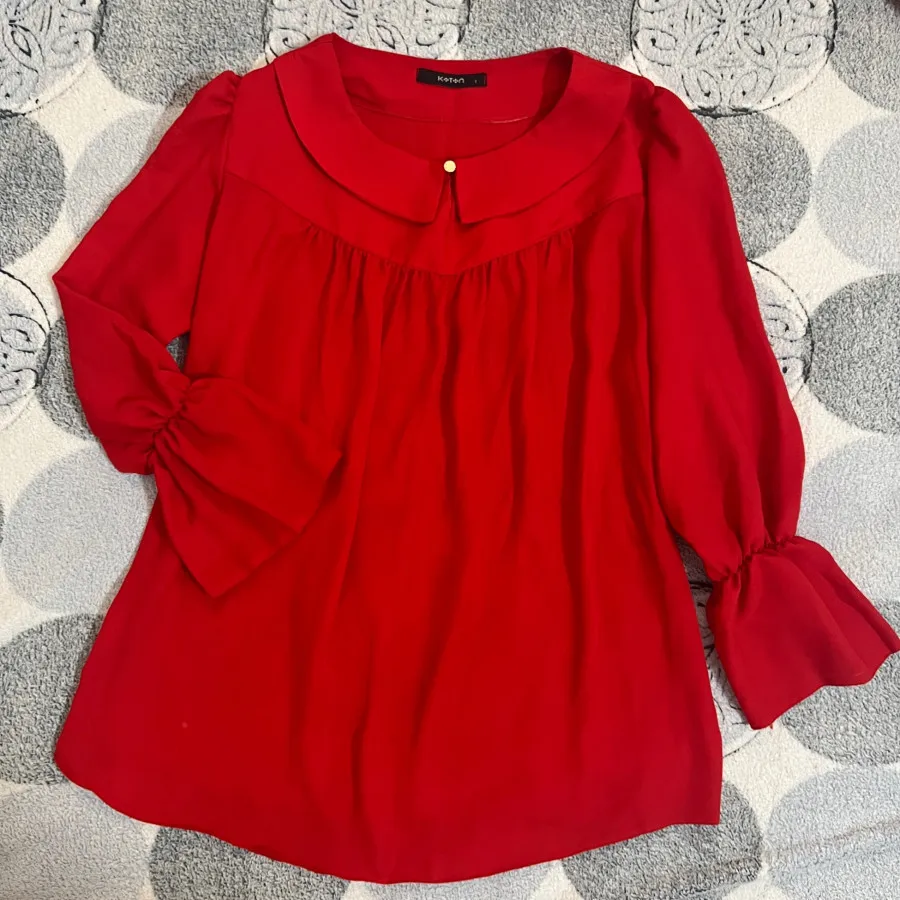 شومیز قرمز یلدایی کوتون