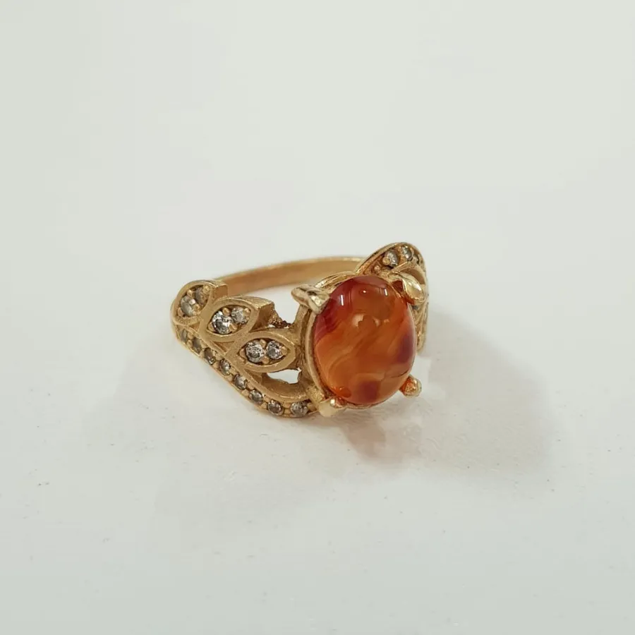 انگشتر طلاروس سنگ عقیق