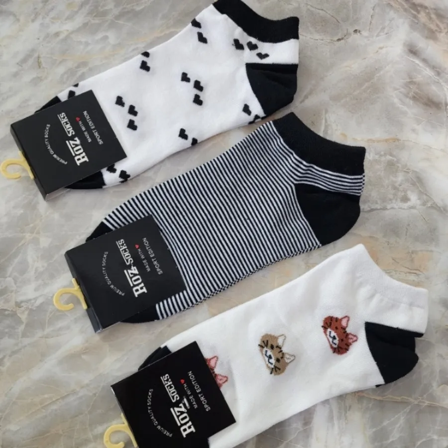 جوراب مچی سفید مشکی