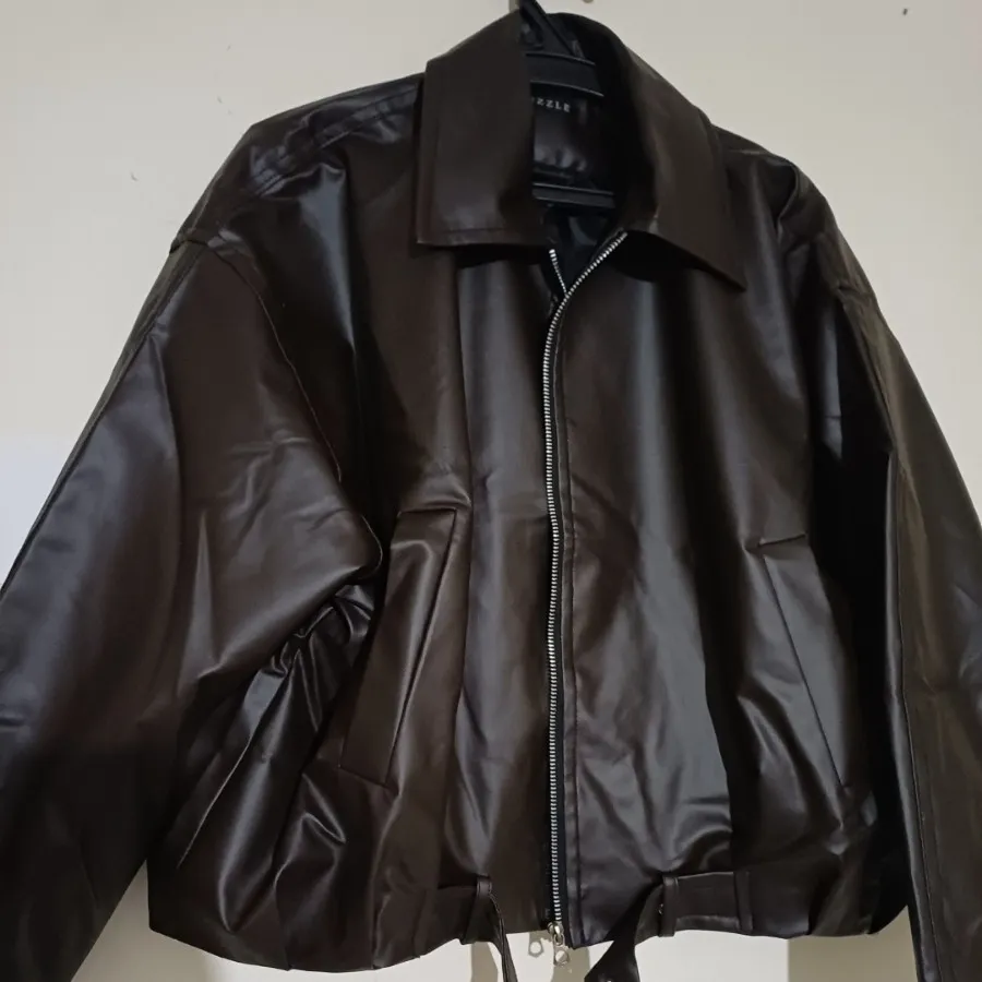 کت چرم قهوه ای