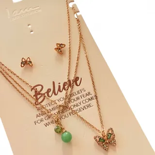 گردنبند سه تایی و گوشواره