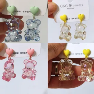 گوشواره خرسی میخ نقره