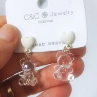 گوشواره خرس پاندامیخ نقره