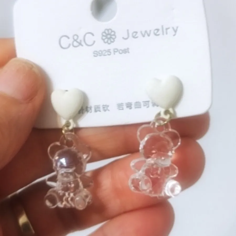 گوشواره خرس پاندامیخ نقره