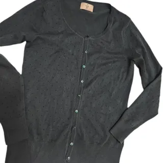 ژاکت بافت دکمه دار یشمی