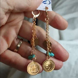 گوشواره سه آویز  برندZJ