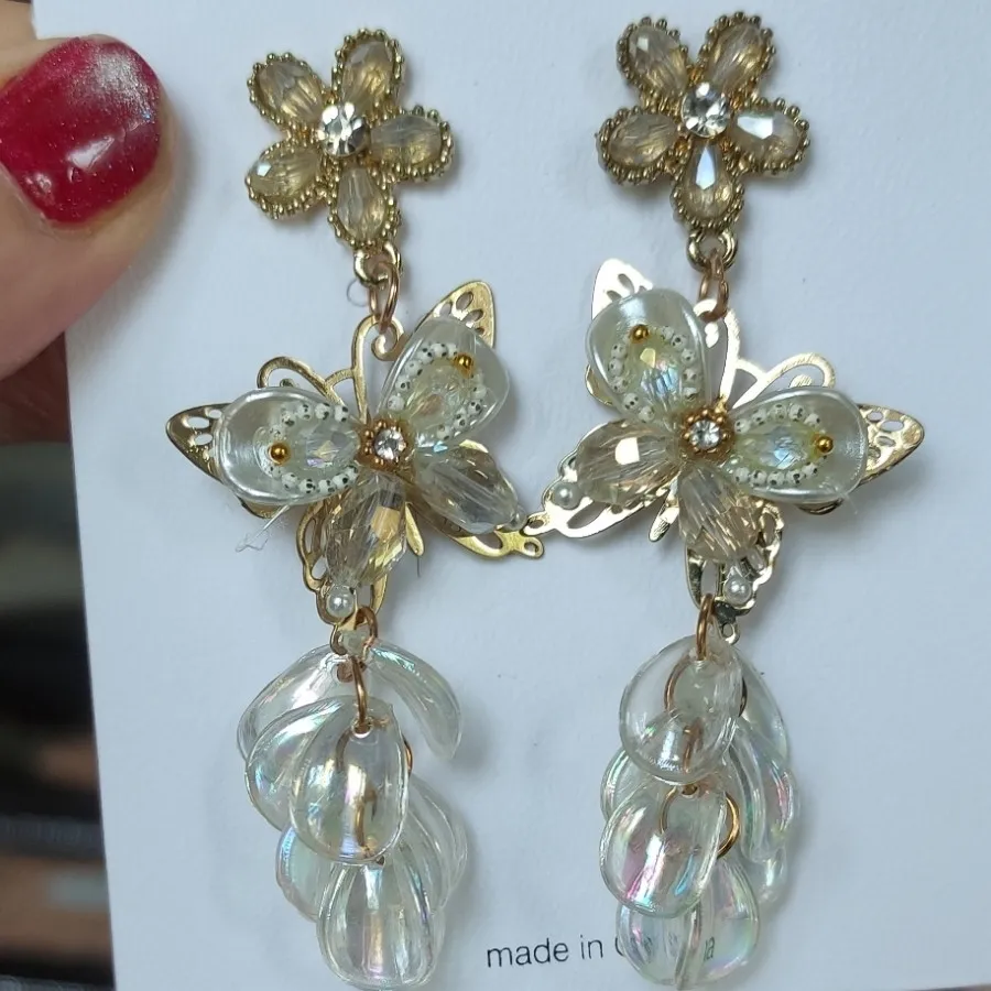 گوشواره زیبا گل وپروانه