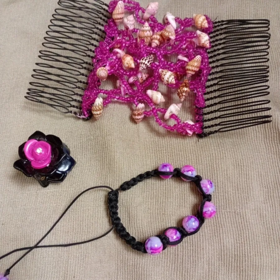 گل سر منجوق و صدف طبیعی