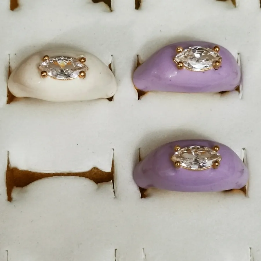 انگشتر تک نگین مینا کاری