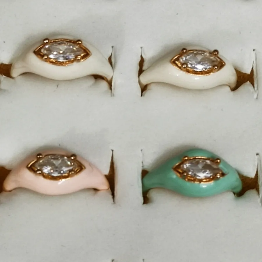 انگشتر تک نگین مینا کاری